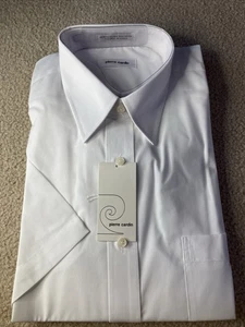 Pierre Cardin Oberhemd Herren Größe 16 Weiß Kurzarm Knopfleiste - Bild 1 von 7