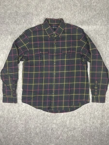 Polo Ralph Lauren Flannel Shirt L Navy Green Plaid Button Up Outdoor Classic Fit - Picture 1 of 6