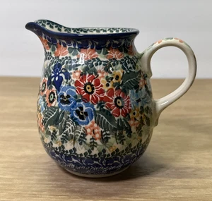 UNIKAT Polnische Keramik Milchkännchen Floral #3718 M. Starzyk - Bild 1 von 7