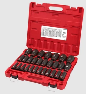 milwaukee 49-66-7015 Shockwave 1/2-inch Drive Metric 6 Point Impact Socket Set, - Picture 1 of 3