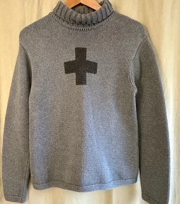 Suéter Victorinox Talla S Swiss Ejército Gris Algodón Logo Cuello Simulado Grueso Tejido Foto 1 de 4