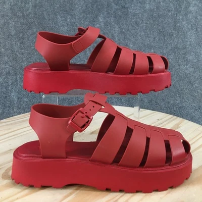 Sandalias Zara Mujer 41 Rojo Pescador Plataforma Hebilla Informales Punta Cerrada Cómodas Foto 1 de 4