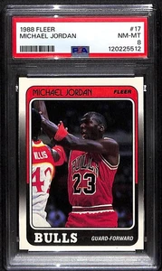 1988-89 Fleer #17 Michael Jordan - Chicago Bulls - PSA 8 - Picture 1 of 2