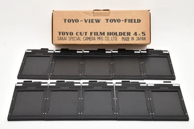 TOYO 4x5 Cut Sheet Film Holder Back Lot of 10 w/Box [Near Mint] Japan #2549958 - Image 1 of 4