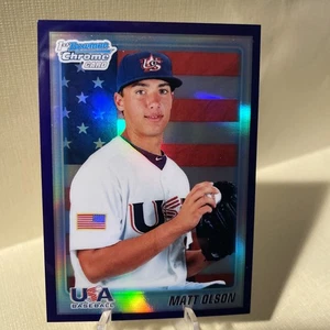 Bowman Chrome Matt Olson 1st Bowman Purple Refractor RC 2010 - Imagen 1 de 8