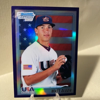 Bowman Chrome Matt Olson 1st Bowman Purple Refractor RC 2010 Foto 1 de 4