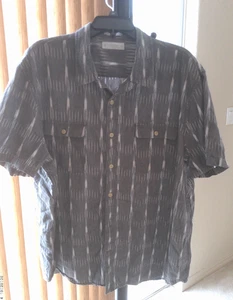 LUCKY BRAND MENS CLASSIF FIT XXL GREY & WHITE SHORT SLEEVE SHIRT BN252 - Picture 1 of 5