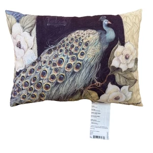 Climaweave Peacock Bird 17 x 12 Toss Throw Pillow Indoor Outdoor Susan Winget - Picture 1 of 6