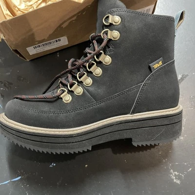 Bota Feminina TEVA Forma Média -Preta EUA Tamanho 6 NOVA - Imagem 1 de 4