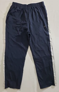 BCG Track Pants Mens L Navy Water Resistant Ankle Zip Drawstring Lined * - Picture 1 of 8