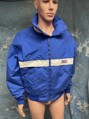 Chaqueta de esquí cortavientos deportiva CB M/L azul blanco vintage años 80 Foto 1 de 4