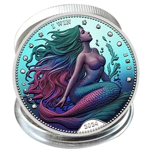 Ocean Fantasy Mermaid Coin 2024 – Rainbow Tails, Dual Artwork, Collector Gift - Picture 1 of 7