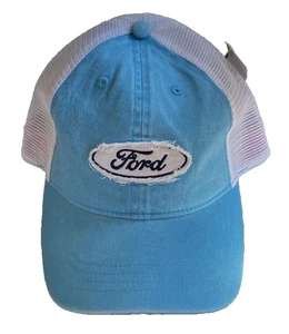 ✅¡NUEVO! Raro Infinity Azul Claro Blanco Envejecido FORD Gorra Rojo Bandana Forro - Imagen 1 de 12