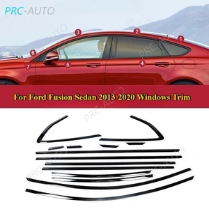 For Ford Fusion Sedan 2013-20 Black Steel Windows Strip Sill Molding Cover Trim - Foto 1 di 8
