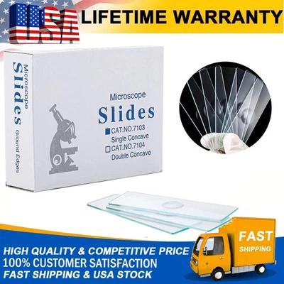 50 PIEZAS Microscopio Diapositiva Cóncava Única Diapositiva de Vidrio con Depresión Única Foto 1 de 4