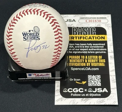 Miguel Rojas Signed 2024 World Series Baseball Autographed Auto Dodgers JSA COA - Image 1 of 2