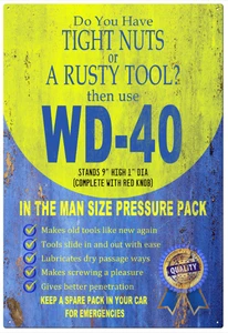 WD-40 Tough Nuts - Retro Tin Sign - 20 x 30 cm Portrait - Picture 1 of 1