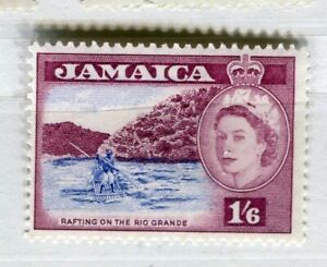 JAMAICA; 1953 early QEII Pictorial issue fine Mint hinged 1s. 6d. value