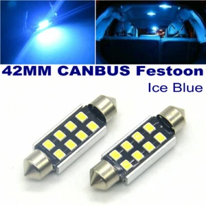 4x 42MM CANBUS 8LEDs Festoon LED Dome Light Number Plate Bulb 578 211-2 Ice Blue - Picture 1 of 7