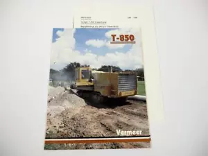 Prospekt Vermeer T850 Grabenfräse Steinbrück 1987 + Preisliste - Bild 1 von 2