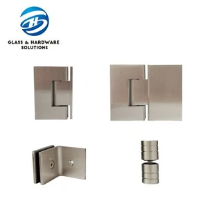 Brushed Nickel Frameless Shower Screen Hinge Handle Bracket Made by Brass - Picture 1 of 5