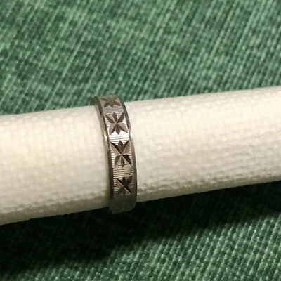 Fedina Diamantata, Anello in Argento 925 Vintage Mis. 10/ 50 mm Donna Unisex - Immagine 1 di 4