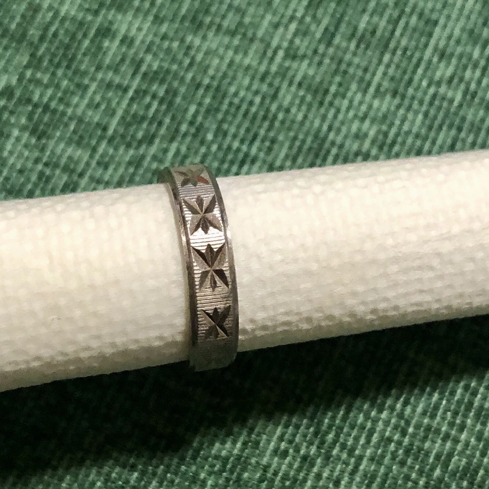 Fedina Diamantata, Anello in Argento 925 Vintage Mis. 10/ 50 mm Donna Unisex - Immagine 1 di 4