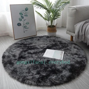 Living Room Round Rug Carpet Nonslip Bedside Coffee Table Mat Thick Pile Rugs - Picture 1 of 37