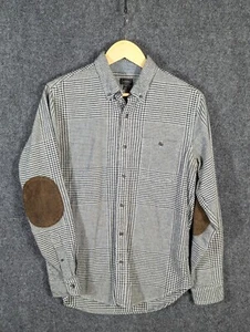 J. Camicia girocollo lana con bottoni pied de poule vetro scamosciato toppe gomito media - Foto 1 di 9