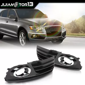 Fit For 2013-2017 Audi Q5 Pair Front Bumper Fog Light Covers Grille Bezels LH&RH - Picture 1 of 12