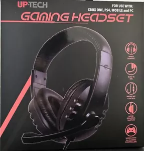 UP-TECH Gaming Wired Headset w/MIc Black SO-0004 (XBOX One, PS4, Mobile & PC) - Picture 1 of 3