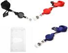 Retractable Neck Strap Lanyard with Reel & Portrait Security ID Pass Card Holder
