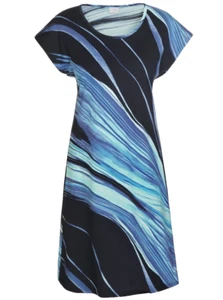 Sommerkleid Damen Marineblau UK 14 Knielang Rundhals Kurzarm Strand - Bild 1 von 3