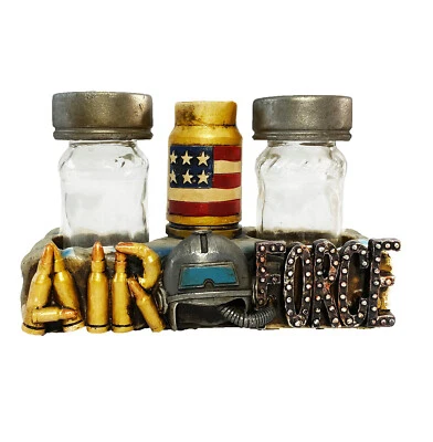 Juego de coctelera de sal y pimienta militar de la Fuerza Aérea de los Estados Unidos - Tema patriótico Foto 1 de 3