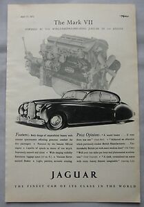 1951 Jaguar Mark VII Original advert No.2