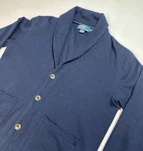 Polo Ralph Lauren Cardigan Sweater Shawl Collar Blue Button Pockets Men’s Small - Picture 1 of 9