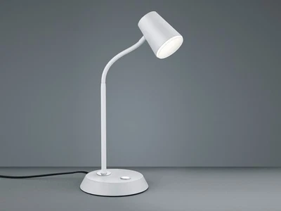 Flexible LED Schreibtischlampe Weiß matt Höhe 38cm - Leselampen Arbeitsleuchten - Bild 1 von 4