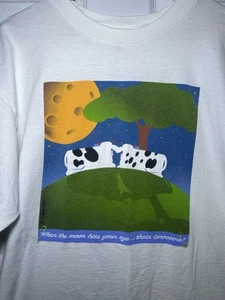 Vintage 90s Ice Cream Shop Cows Parody Vancouver Canada T-Shirt Sz Large - Bild 1 von 7
