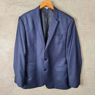 EXPRESS Photographer Jacket Mens 44R Blue Fitted Wool Blend Blazer 2 Button - Image 1 of 4
