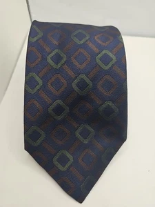 Dolce & Gabanna Men's Necktie Geometric Navy Green & Burgundy Italy 3.75 x 58 - Picture 1 of 4