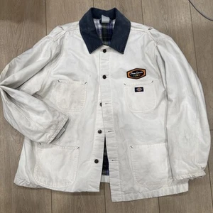 Giacca bianca Dickies vintage anni 90 foderata pittore lavoro cappotto Dunn Edwards - Foto 1 di 9