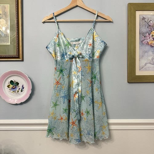 UNDERCOVER Abito Victoria's Secret Y2K blu stella marina stampa corallo slip trasparente setoso medio