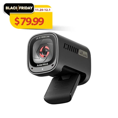AnkerWork C310 Webcam 4K Camera with Cover AI Auto Focus AI Noise Canceling Mic - Image 1 of 4