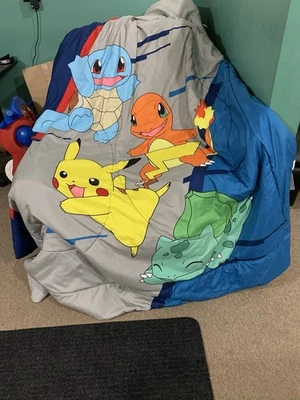 Pokemon Brand Groove Reversible Kids Full Comforter 86'x72' & sheet set — 第 1/4 张图片