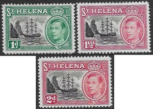 St Helena 1949 set sg 149-51 MH Badge of St Helena - Picture 1 of 2