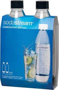 SodaStream - Slim Carbonating Bottles | Eco-Friendly & 1L Pack Of 2, Black - Picture 1 of 8