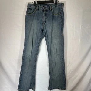 Oneill Mens 32x32 Denim Y2K Jeans Blue Boot Cut Medium Wash Baggy Skater - Picture 1 of 13