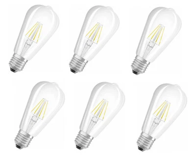 6x OSRAM LED Retrofit E27 Ledison 40 Filament 4W warmweiß EEK:E (Spektrum A-G) - Bild 1 von 4