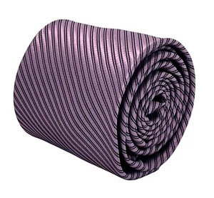 mens tie mauve pink purple silky stripey classic office by Frederick Thomas - Picture 1 of 5