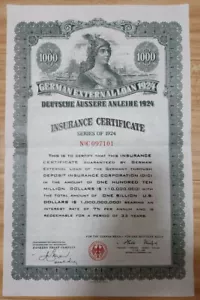 1924 German Weimar Republic annual interest bond : (unregistered) 1PCS A - Picture 1 of 8